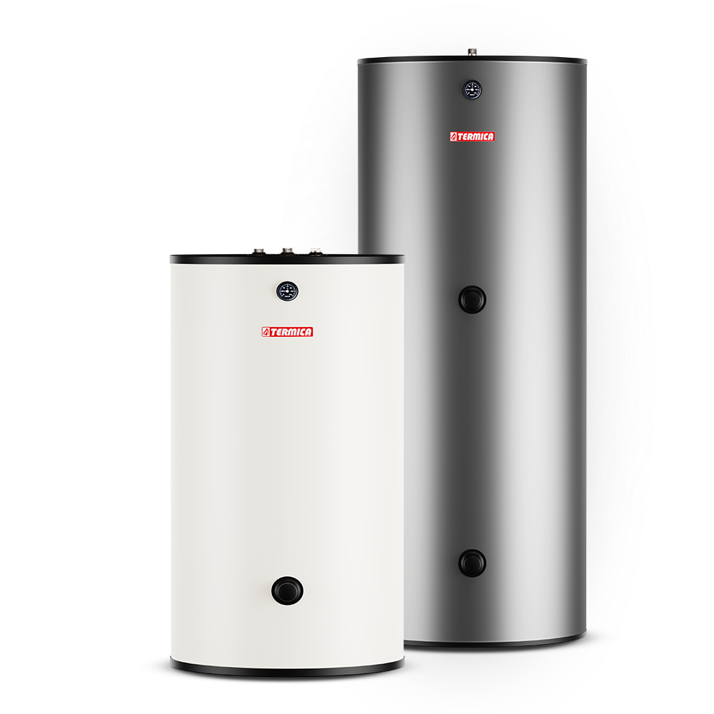 TERMICA Wärmepumpenspeicher 1000 l mit zwei Wärmetauschern, Edelstahl – W2W1000PC